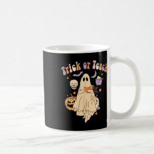 Or Teach Groovy Teacher Halloween Retro Floral Gho Coffee Mug