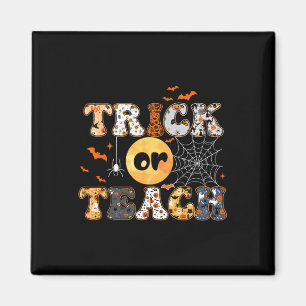 Or Teach Groovy Teacher Halloween Retro Floral Gho Magnet