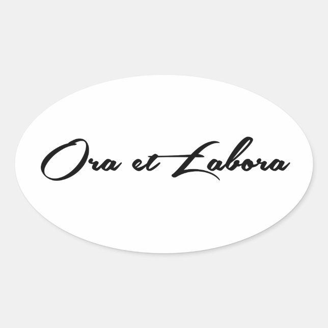 Ora et Labora Oval Sticker (Front)
