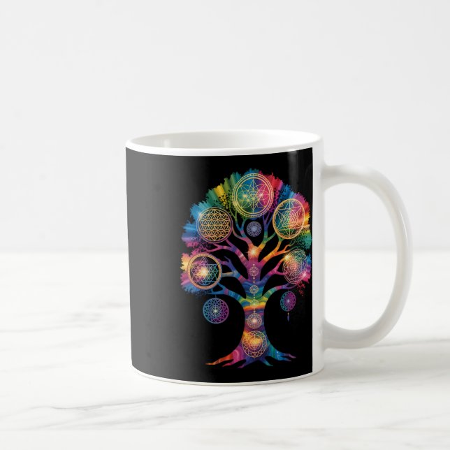 Oracle Discs Sacred Geometry Tree Mandala Chakra T Coffee Mug (Right)