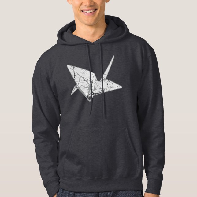Oragami Crane Destroyed Hoodie (Front)