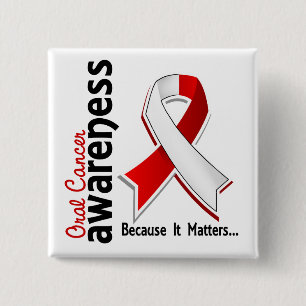Oral Cancer Awareness 5 15 Cm Square Badge