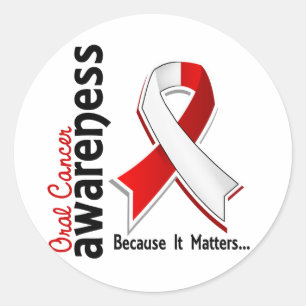 Oral Cancer Awareness 5 Classic Round Sticker