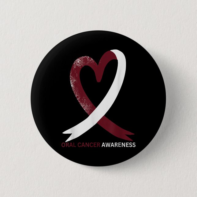 Oral Cancer Awareness Month 2024 Throat Head Neck 6 Cm Round Badge (Front)