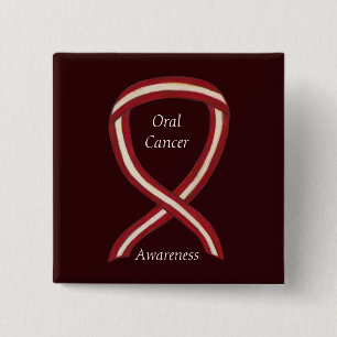 Oral Cancer Awareness Ribbon Stripes Custom Pins