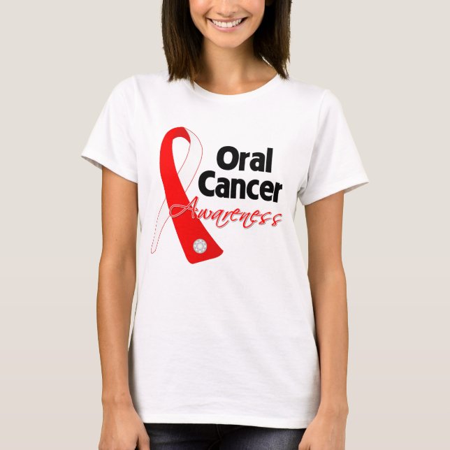 Oral Cancer Awareness Ribbon T-Shirt (Front)