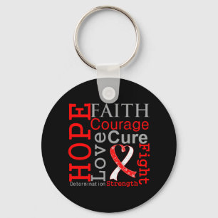 Oral Cancer Hope Faith Motto Key Ring