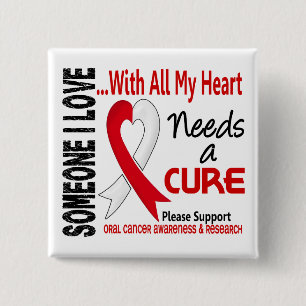 Oral Cancer Needs A Cure 3 15 Cm Square Badge