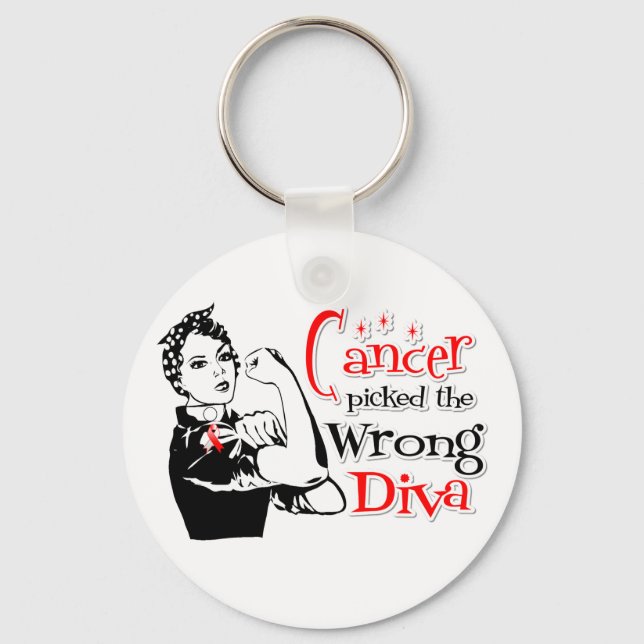 Oral Cancer Picked The Wrong Diva Key Ring (Front)