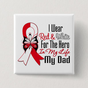 Oral Cancer Ribbon Hero My Dad 15 Cm Square Badge