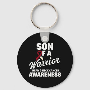 Oral Head Neck Cancer Awareness Son of A Warrior Key Ring