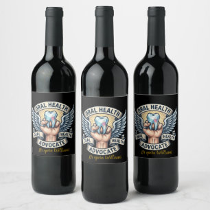 Oral Health Advocate Dental Hygienist Wine Label