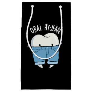 Oral Hy-jean Funny Tooth Pun Dark BG Small Gift Bag