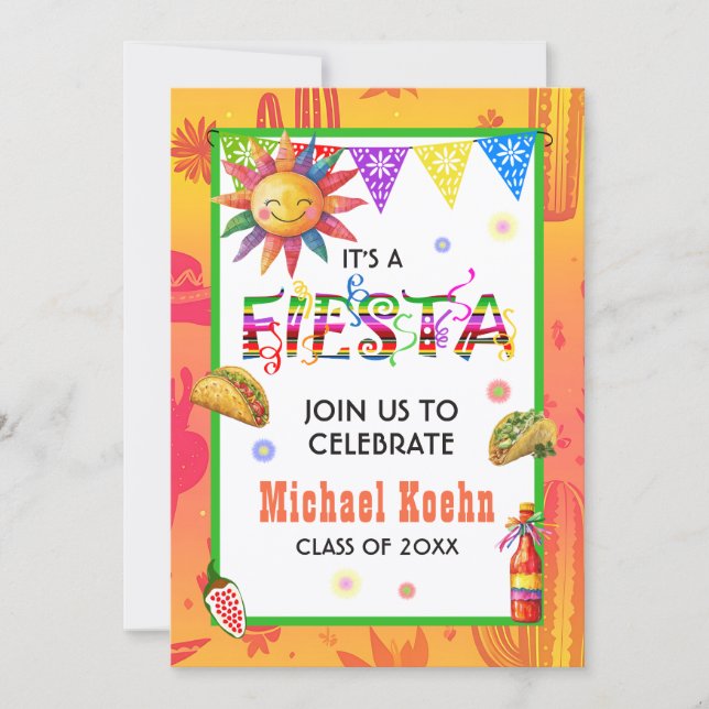 Orale Fiesta Graduation Party Invitation (Front)