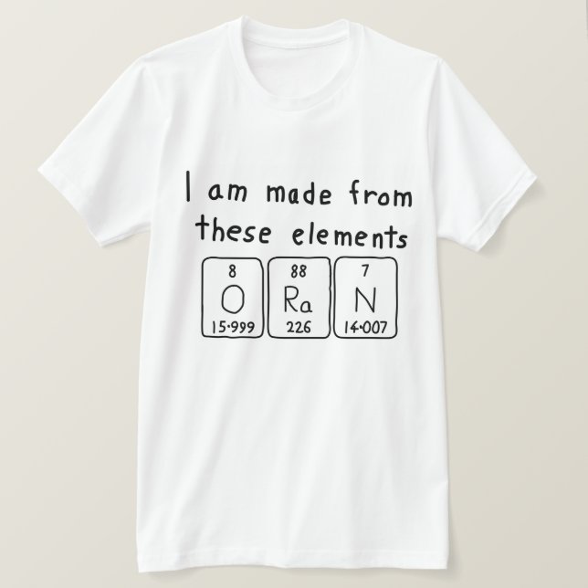 Oran periodic table name shirt (Design Front)