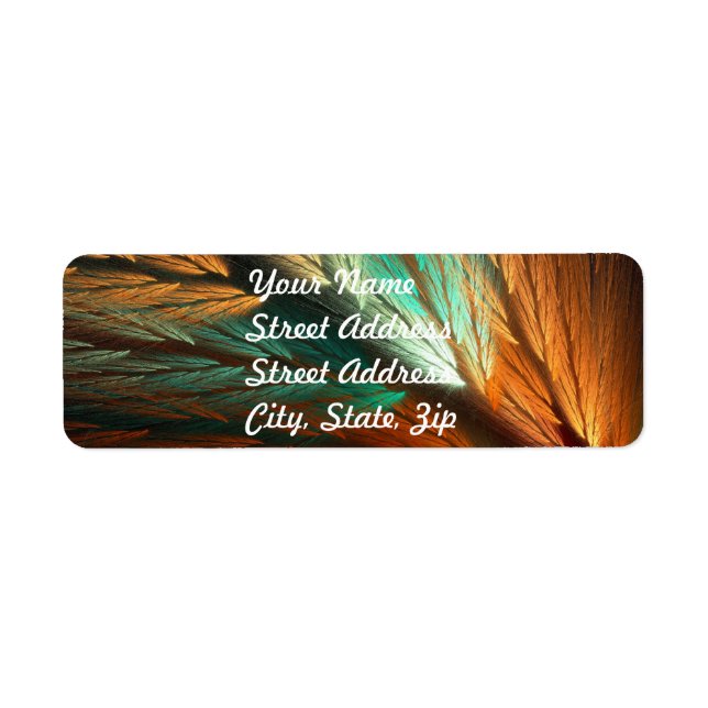 Orang Gree Abstract Fractal Return Address Sticker (Front)