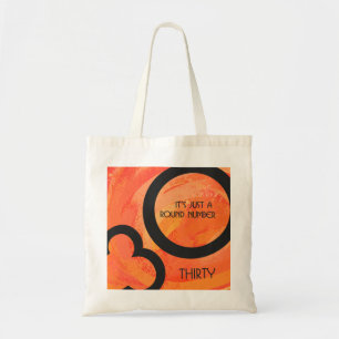 Orange 30 Decade Birthdday Tote Bag