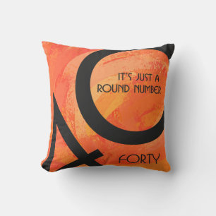 Orange 40 Decade Birthday Cushion
