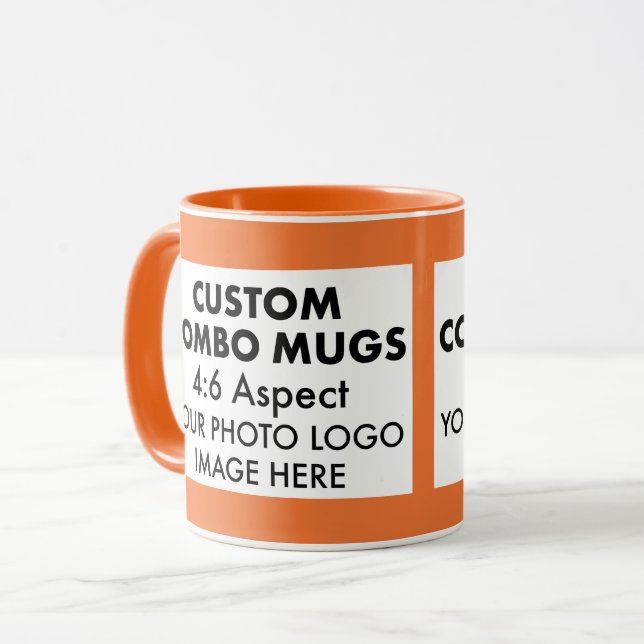Orange 4:6 Landscape 2 x Photo Frame Custom Combo Mug (Front Left)