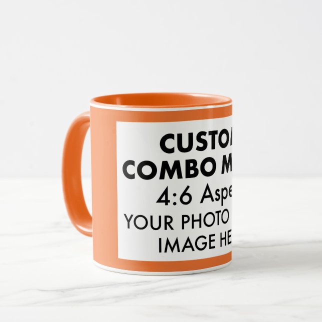 Orange 4:6 Landscape Photo Frame Custom Combo Mug (Front Left)