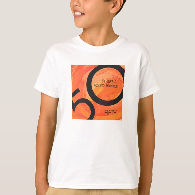 Orange 50 Decade Birthday T-Shirt (Front)