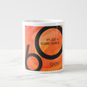 Orange 60 Decade Birthday Large Coffee Mug