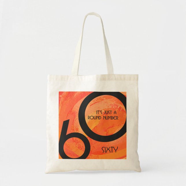 Orange 60 Decade Birthday Tote Bag (Front)