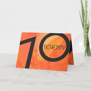 Orange 70 Decade Birthday Card