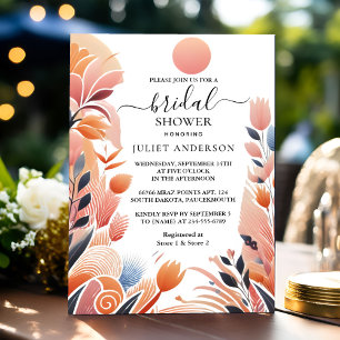 Orange 70s 80s 90s Pink Colourful Bridal Shower Invitation