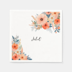 Orange 70s 80s 90s Pink Colourful Bridal Shower Napkin