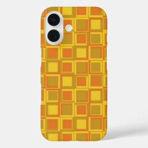 Orange 70's year styling squares iPhone 16 case