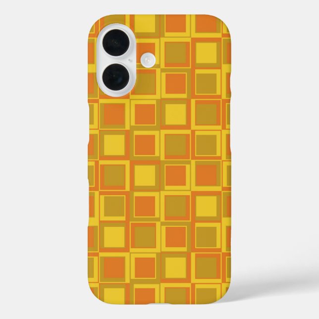 Orange 70's year styling squares Case-Mate iPhone case (Back)