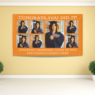 Orange 7 Photo Congrats Graduate Graduation 2025 Banner