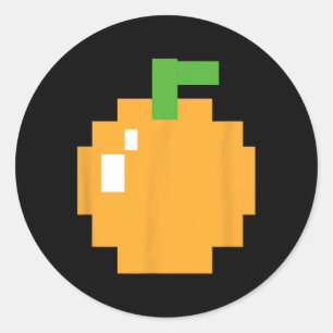 Orange 80s Video Game Costume Easy Group Halloween Classic Round Sticker