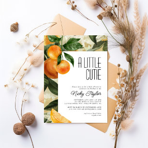 Orange A Little Cutie Citrus Baby Shower Invitation