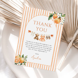 Orange A Little Cutie Citrus Baby Shower Thank You Card