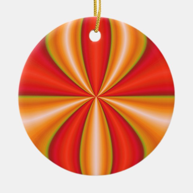 orange abstract art ceramic ornament (Front)