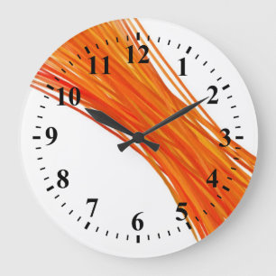 Orange Abstract Art Painting Large Clock