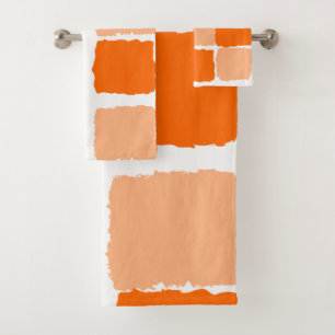 Orange Abstract Bathroom Towel Sets