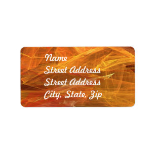 Orange Abstract Fractal Address Sticker