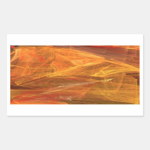 Orange Abstract Fractal Rectangle Sticker