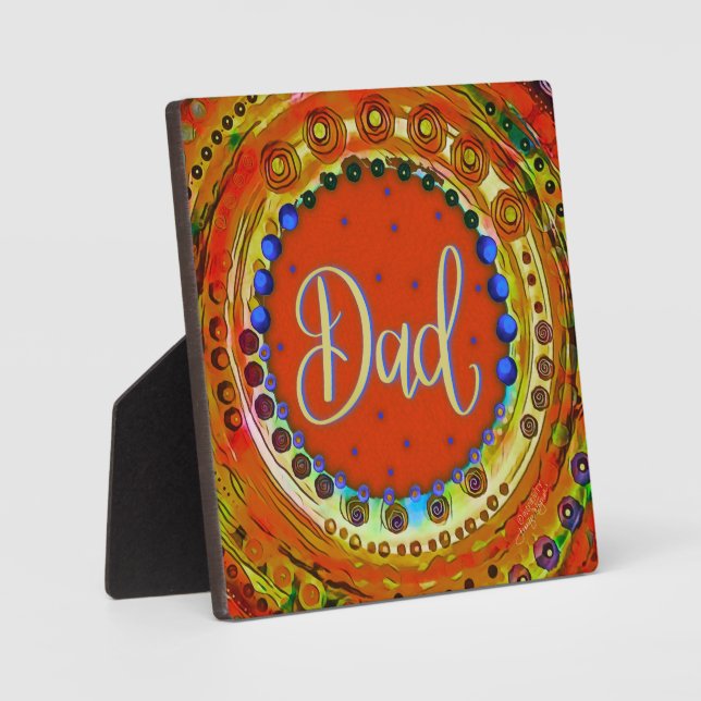 Orange Abstract Fun Dad Inspirivity Plaque (Front)