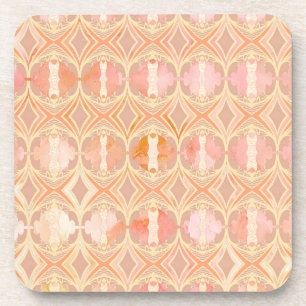 orange,abstract,geometric, chakra coaster