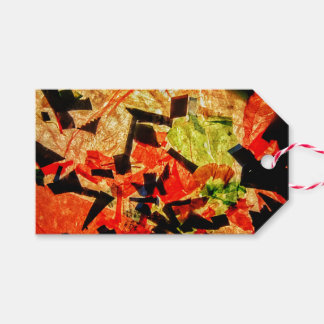 Orange abstract gift Tag,Orange happy gift Tags