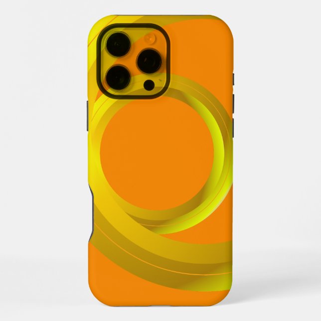 Orange  Abstract Loop Circle iPhone Case (Back)