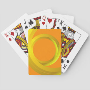 Orange Abstract Loop Circle Playing Cards