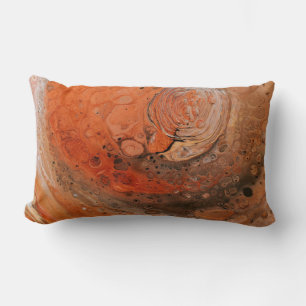 Orange abstract painting lumbar cushion