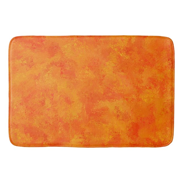 Orange Abstract Pattern  Bath Mat (Front)