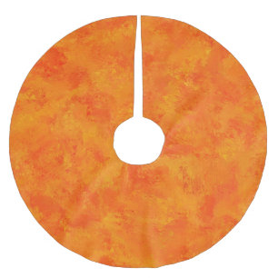 Orange Abstract Pattern Brushed Polyester Tree Skirt