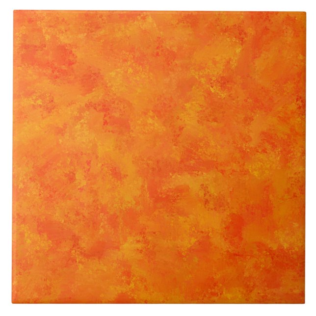 Orange Abstract Pattern  Ceramic Tile (Front)